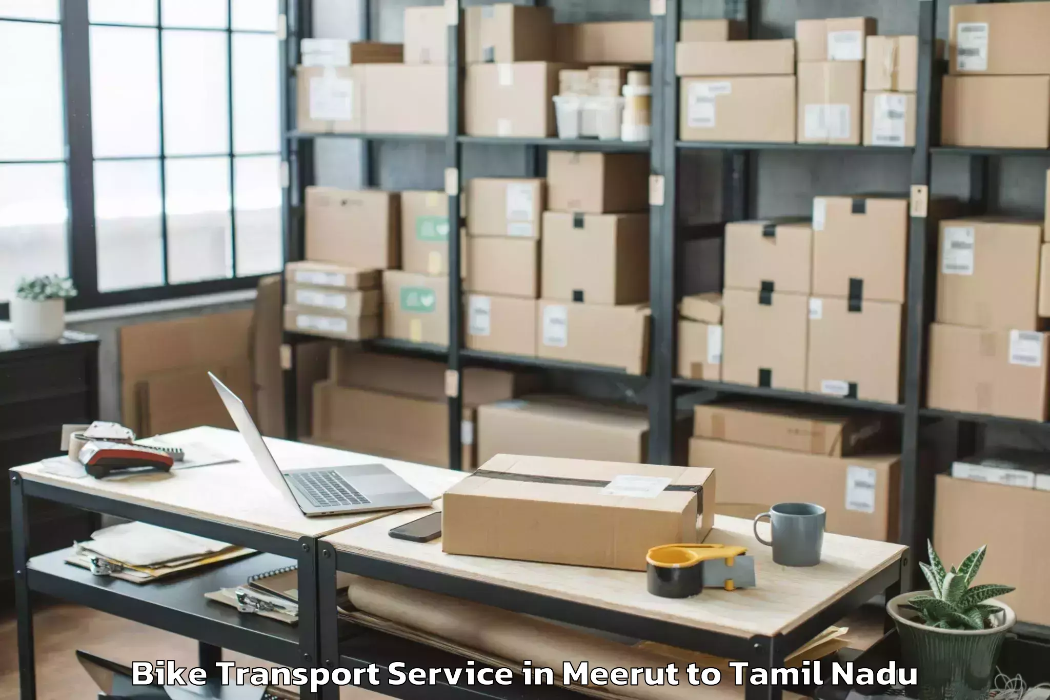 Leading Meerut to Manalurpettai Bike Transport Provider